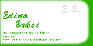 edina baksi business card